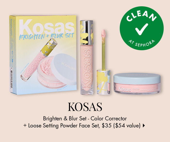 Kosas Brighten & Blur Set - Color Corrector + Loose Setting Powder Face Set