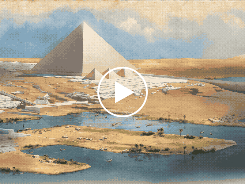 A pyramid being built.