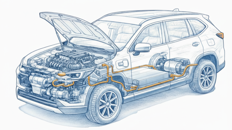 Sketch of a hybrid car