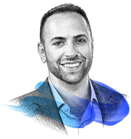 A drawing of Jason Bello