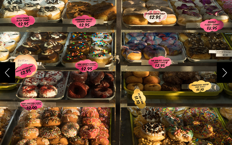 DK Donuts in Santa Monica offers something for every taste, from edible flower donuts to those packed with protein powder.