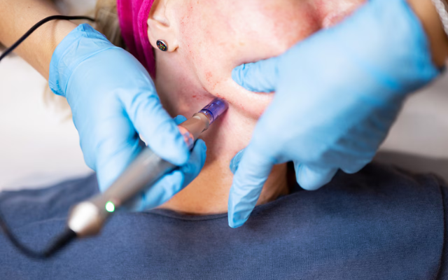 Exosome serums applied in combination with microneedling