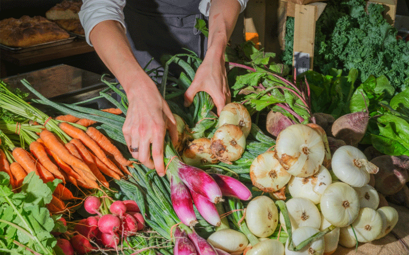 A display of vegetables