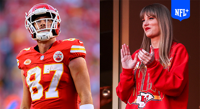 NFL+: Travis Kelce mic'd up in front of Taylor Swift