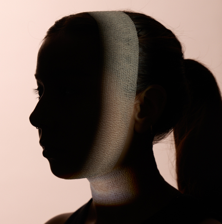 An image of an individual with a snug compression wrap.