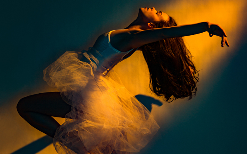 A ballerina strikes a pose