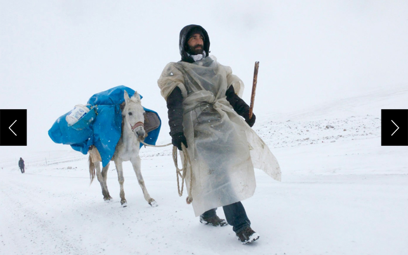 Matthieu Chazal walks with a mule named Kirkatir down to the Turkey-Georgia border.