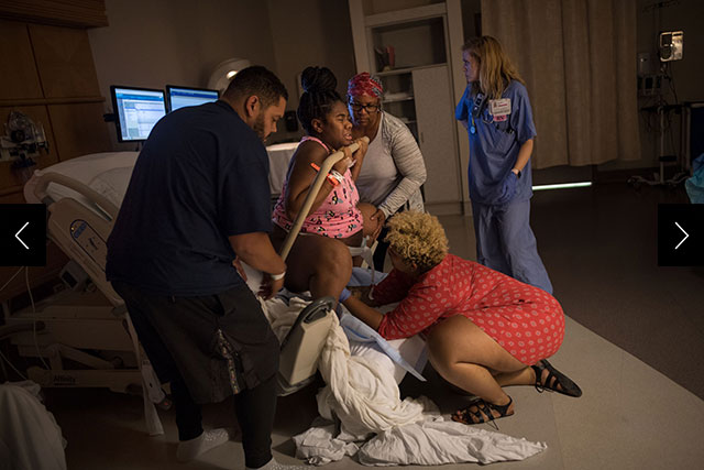 Anthropologists inspect fossils discovered during an excavation. 