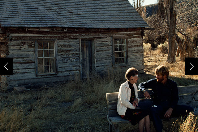 Redford interviews Butch Cassidy's sister near Circleville, Utah. 