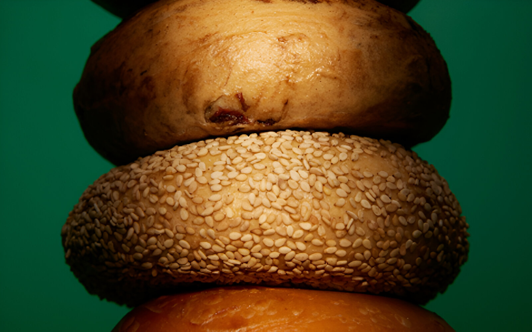 A stack of bagels