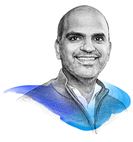 A drawing of Pankaj Sachdeva