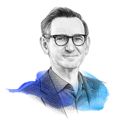 A drawing of Richard Steele