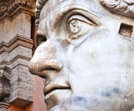 The colossal head of Constantine in the Capitoline Museums