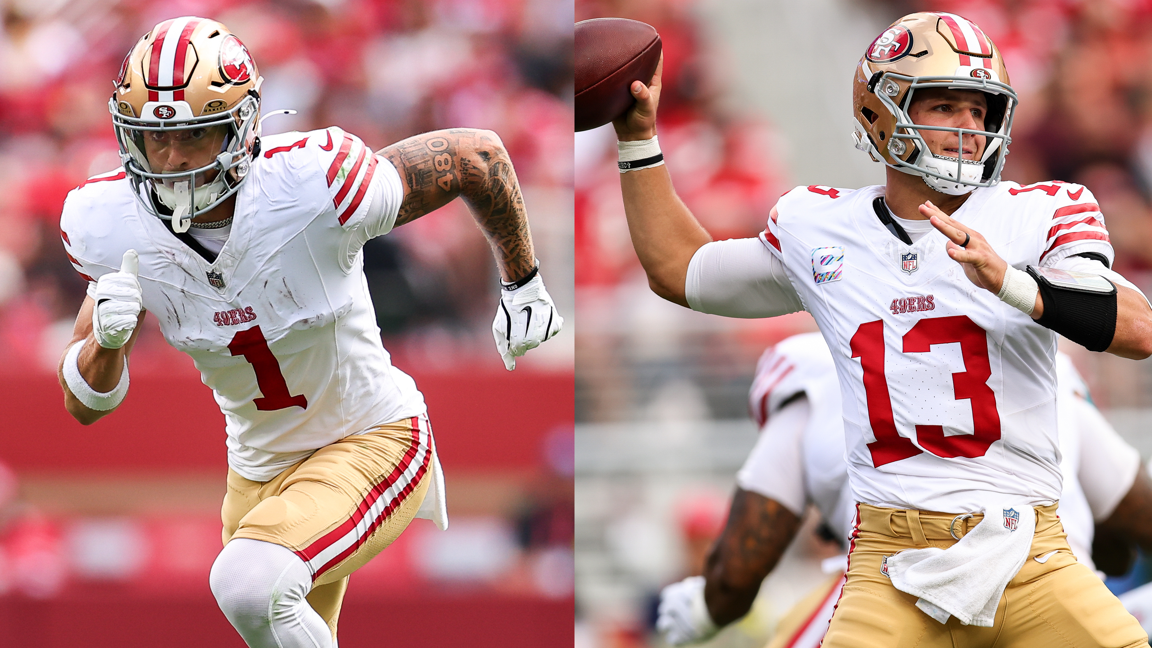 Brock Purdy (toe), Ricky Pearsall (knee) expected to be questionable for 'TNF'