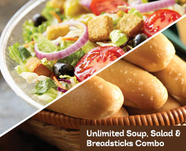 Unlimited Soup, Salad & Breadsticks Combo