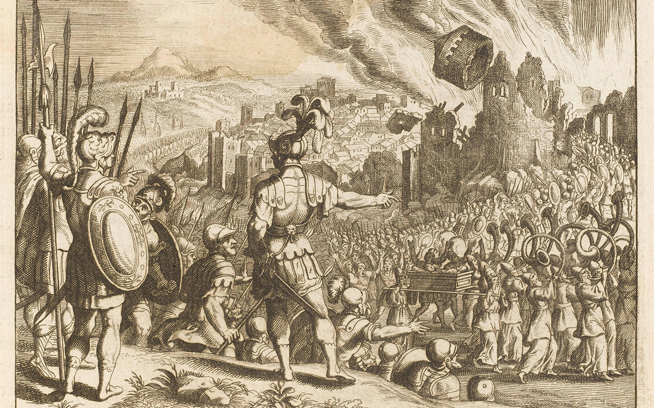 A painting of an angelAlamy Chronicle's illustration of 'Joshua at Jericho.'