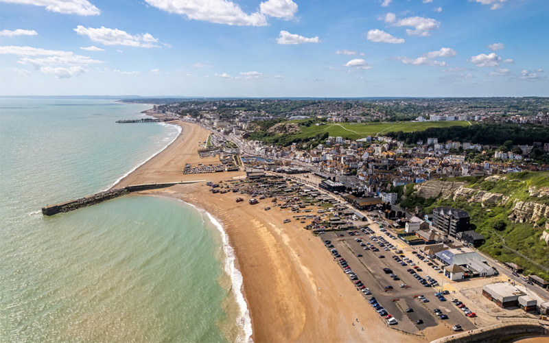A view of a seaside town in England