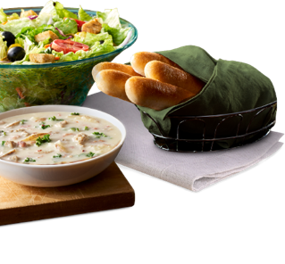 Soup or Salad and Breadsticks