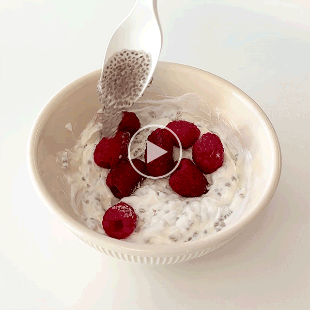 A video of chia seeds dripping