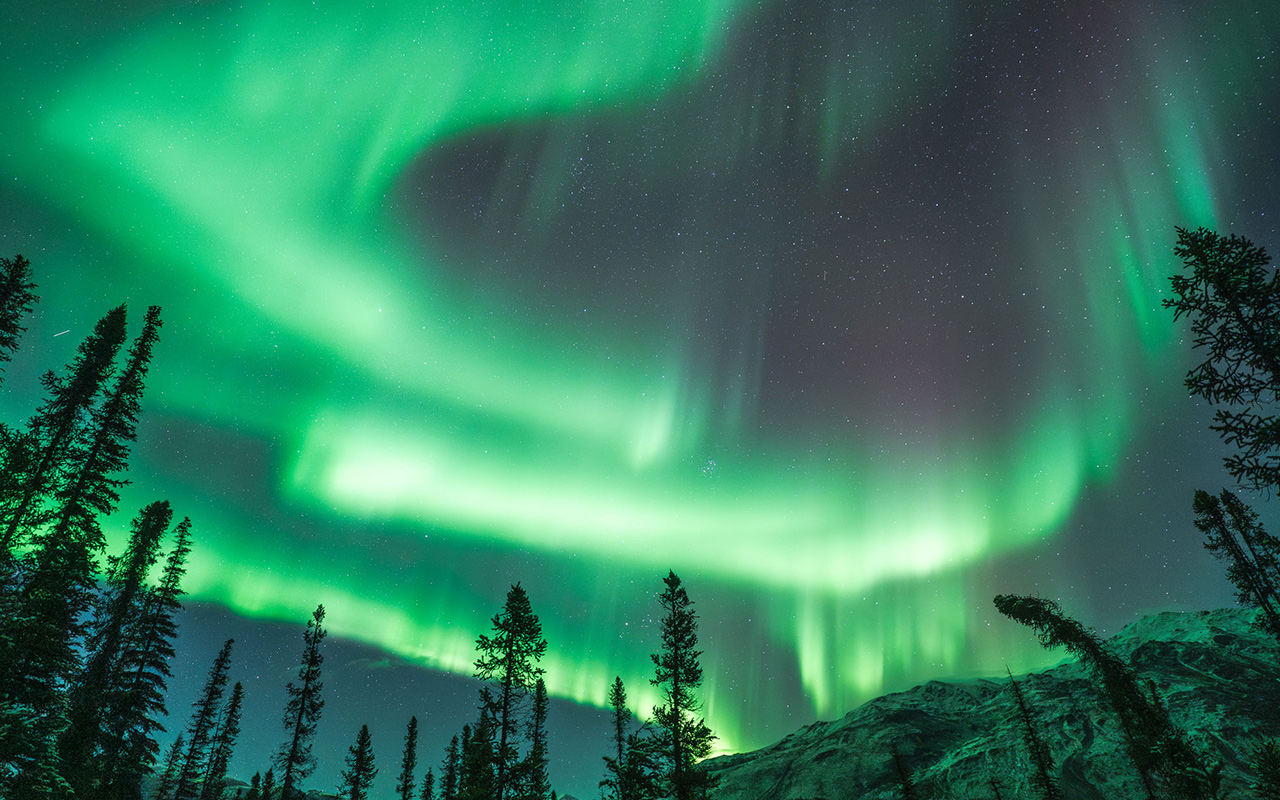 The Northern Lights in Alaska’s Arctic Hive, a remote wilderness retreat center in the Brooks Range.