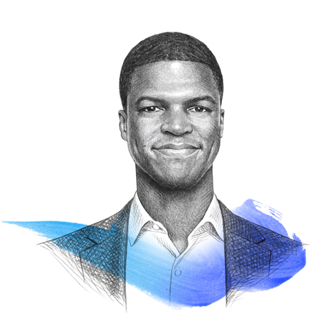 A drawing of Ken Yearwood