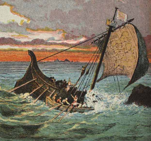 An illustration of the sinking of the White Ship