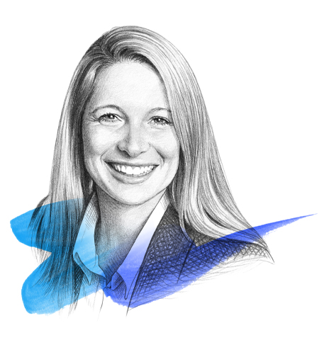 A drawing of Katharina Schumacher