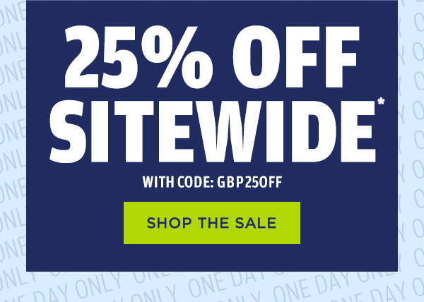 25% off sitewide with code GBP25OFF