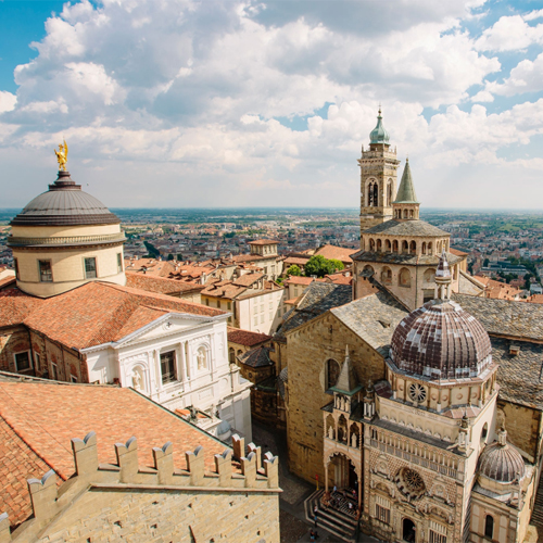 Italy’s Lombardy region offers travelers with a long list of things to do, which includes taking a leisurely stroll on the cobblestone streets of Bergamo to the see the city cathedral, Duomo di Bergamo, and the Basilica di Santa Maria Maggiore.