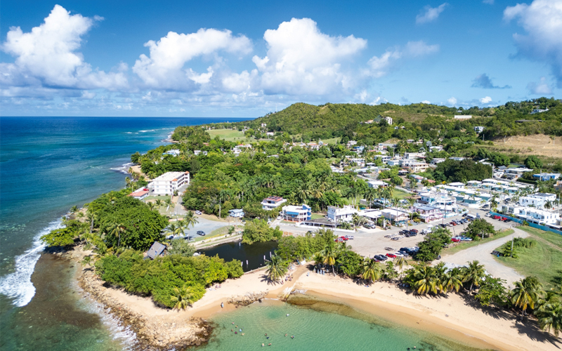 Aerial view of Puerto Rico.