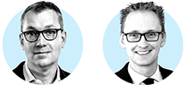 Icon headshots of Andy West and Dago Diedrich