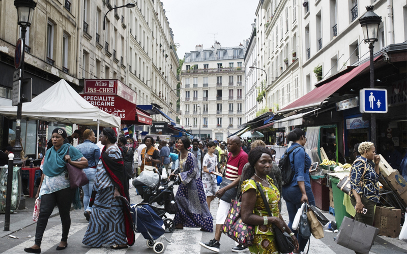 The busy market known as Marché Dejean in the city’s La Goutte d’Or district, also known as Little Africa.
