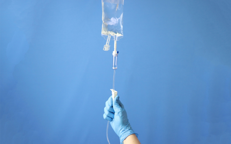 An IV drip bag 