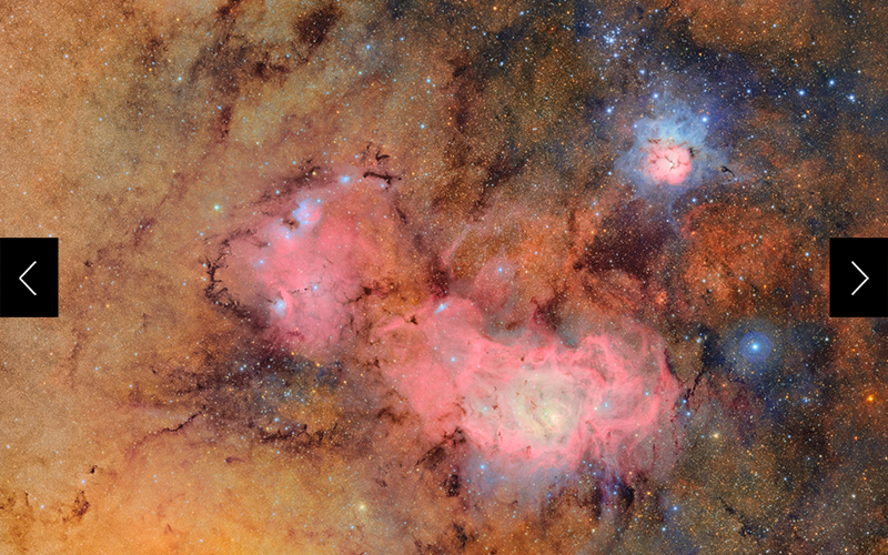 In this immense image, the Vera C. Rubin Observatory offers a brand new view of the Trifid Nebula and the Lagoon Nebula. 
